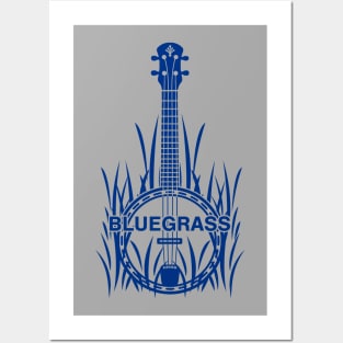 Bluegrass Banjo Music Blue Original Blue Grass Posters and Art